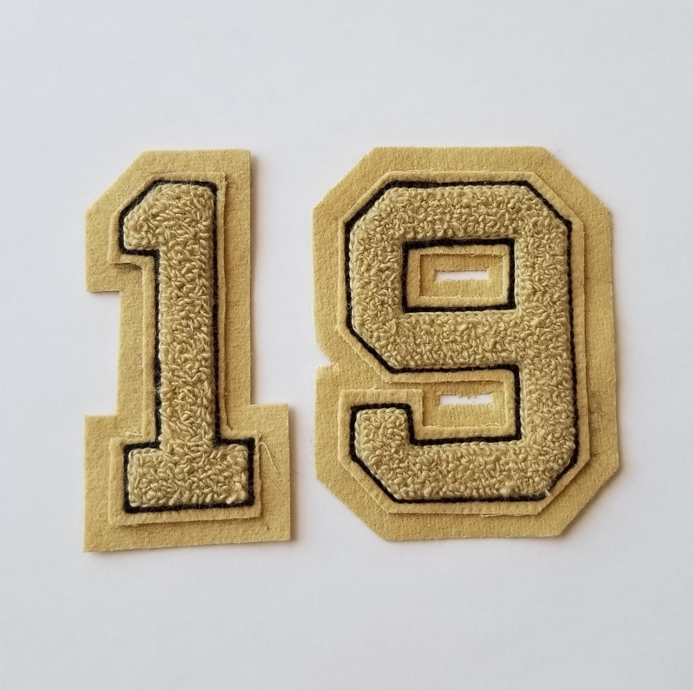 ❗Vintage Style Gold Jacket Number Patches #1 and #9❗
